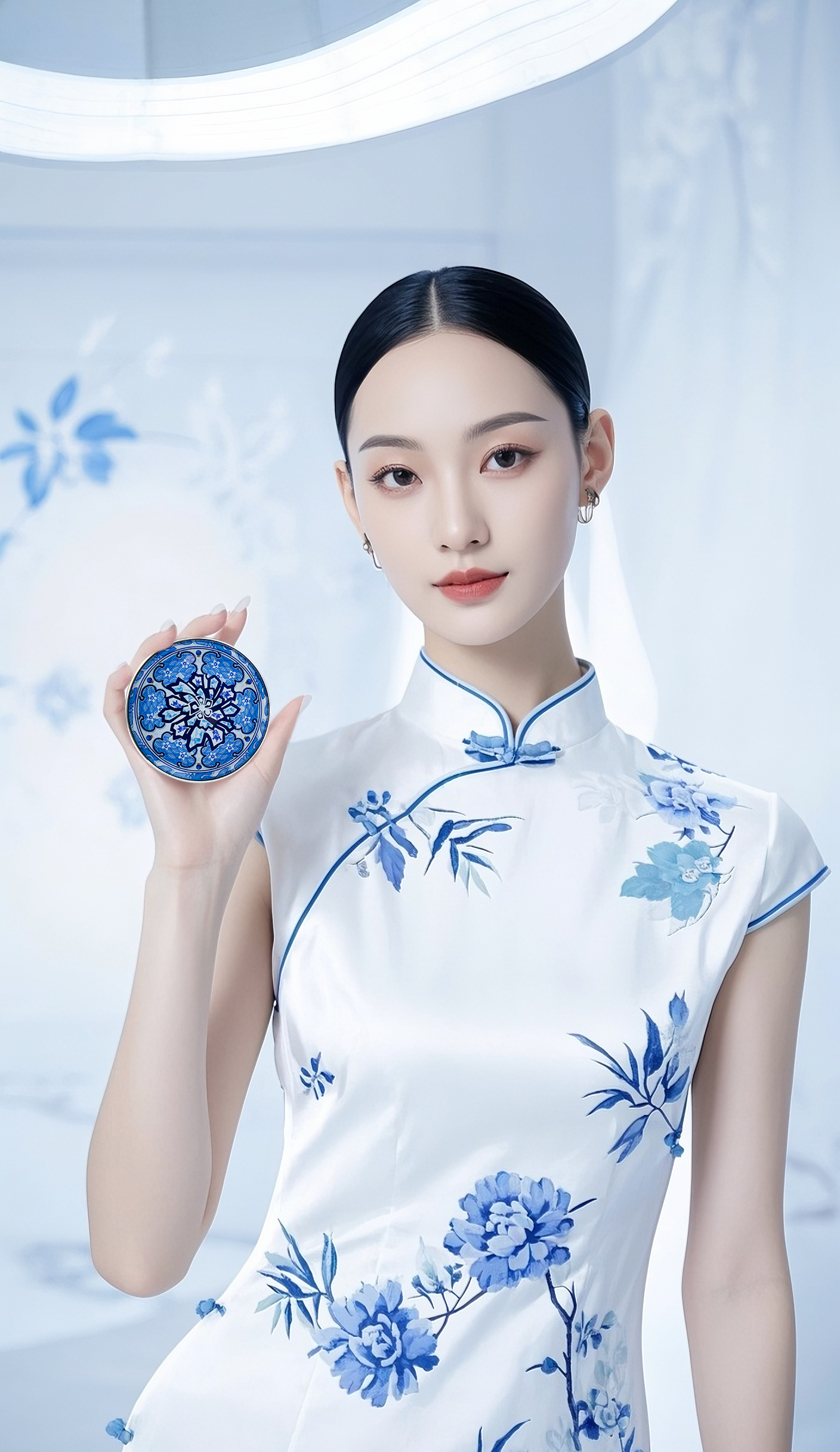 雪蘭草青花白瓷套装4